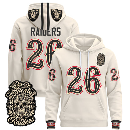  Las Vegas Raiders Día de los Muertos Premium Fleece Hoodie - Printed 
