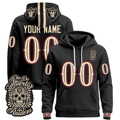 Las Vegas Raiders Día de los Muertos Premium Custom Fleece Hoodie - Printed 