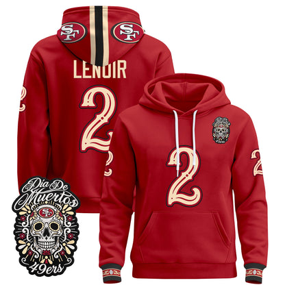  San Francisco 49ers Día de los Muertos Premium Fleece Hoodie - Printed 