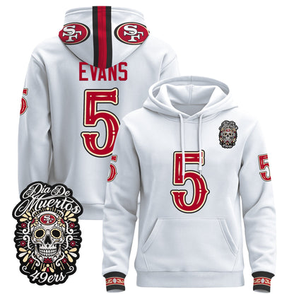  San Francisco 49ers Día de los Muertos Premium Fleece Hoodie - Printed 