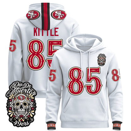  San Francisco 49ers Día de los Muertos Premium Fleece Hoodie - Printed 
