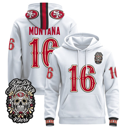  San Francisco 49ers Día de los Muertos Premium Fleece Hoodie - Printed 
