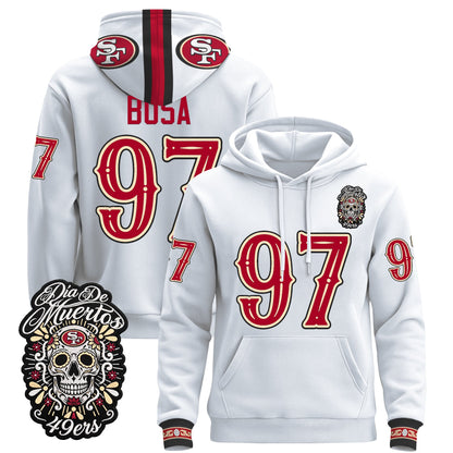  San Francisco 49ers Día de los Muertos Premium Fleece Hoodie - Printed 