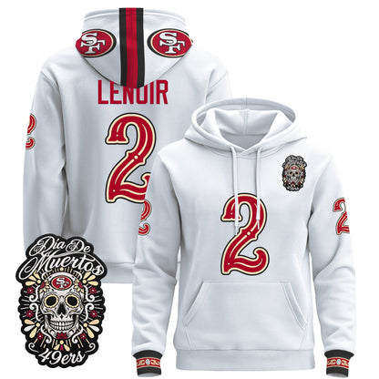  San Francisco 49ers Día de los Muertos Premium Fleece Hoodie - Printed 