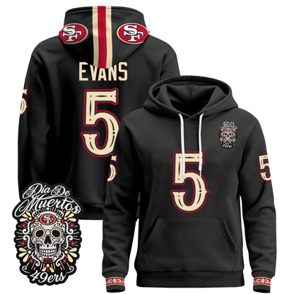  San Francisco 49ers Día de los Muertos Premium Fleece Hoodie - Printed 