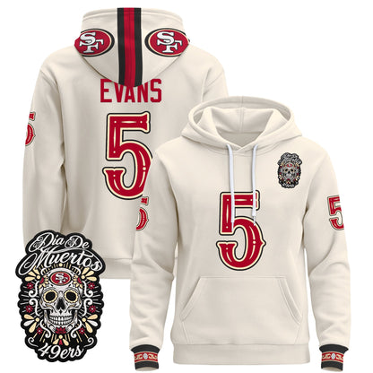  San Francisco 49ers Día de los Muertos Premium Fleece Hoodie - Printed 