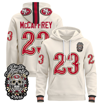  San Francisco 49ers Día de los Muertos Premium Fleece Hoodie - Printed 