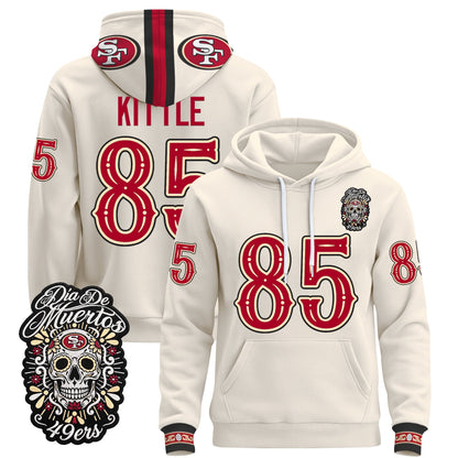  San Francisco 49ers Día de los Muertos Premium Fleece Hoodie - Printed 