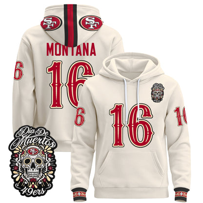 San Francisco 49ers Día de los Muertos Premium Fleece Hoodie - Printed 