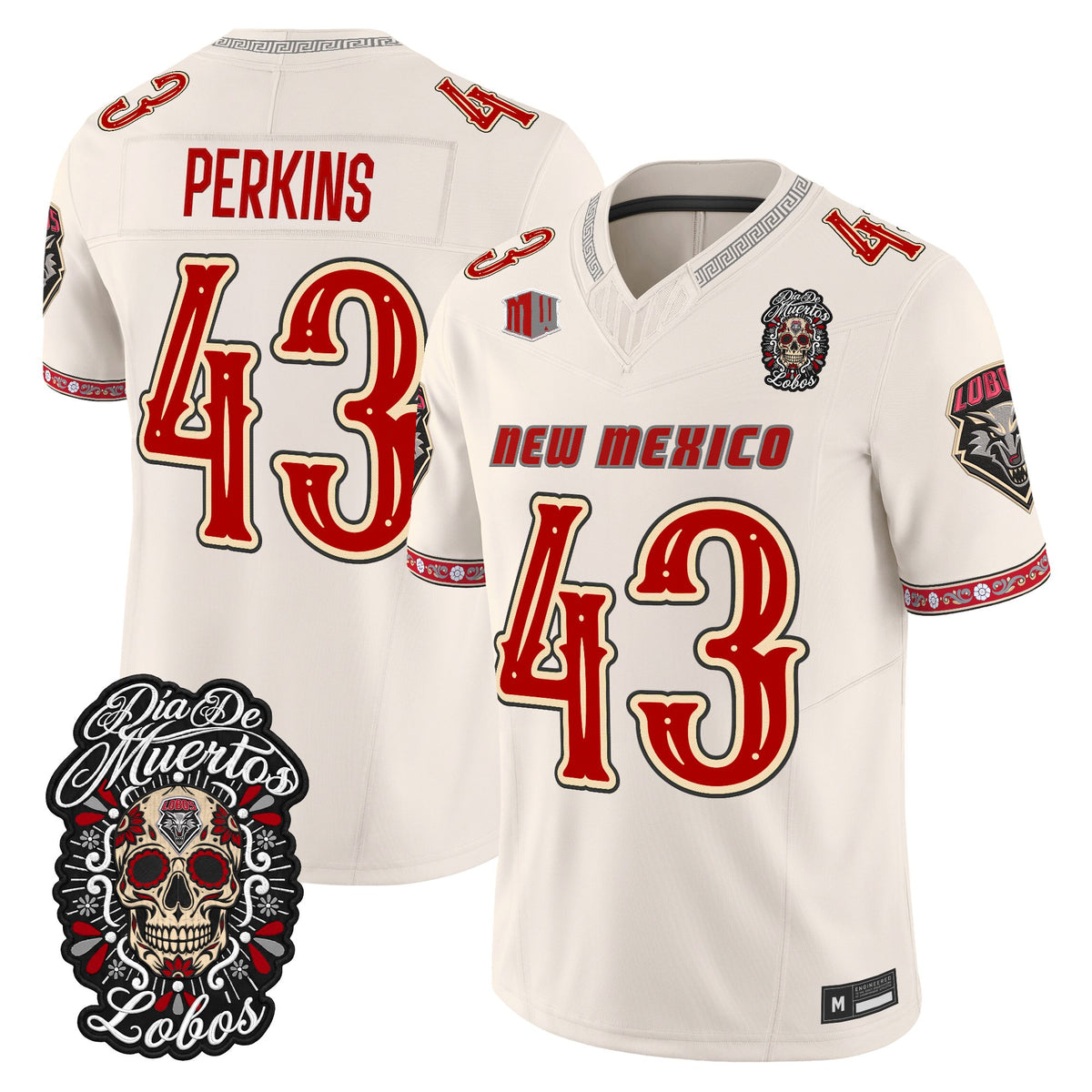  New Mexico Lobos Día de los Muertos Vapor Limited Jersey - Stitched