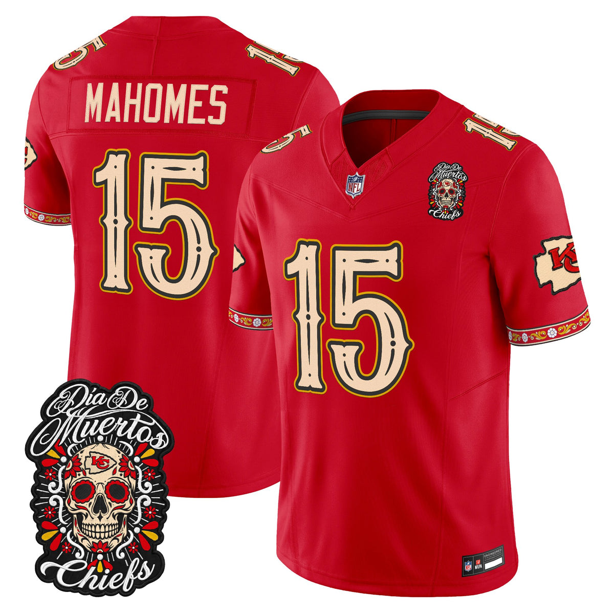 Kansas City Chiefs Día de los Muertos Vapor Limited Jersey - Stitched