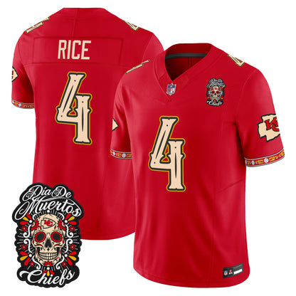 Kansas City Chiefs Día de los Muertos Vapor Limited Jersey - Stitched