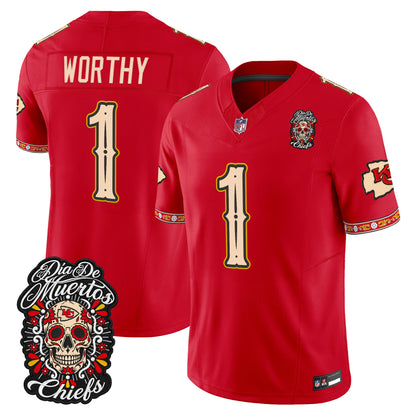 Kansas City Chiefs Día de los Muertos Vapor Limited Jersey - Stitched