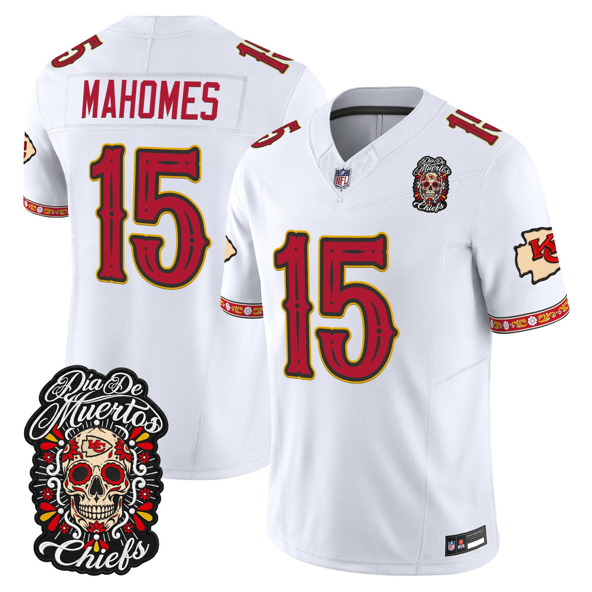 Kansas City Chiefs Día de los Muertos Vapor Limited Jersey - Stitched