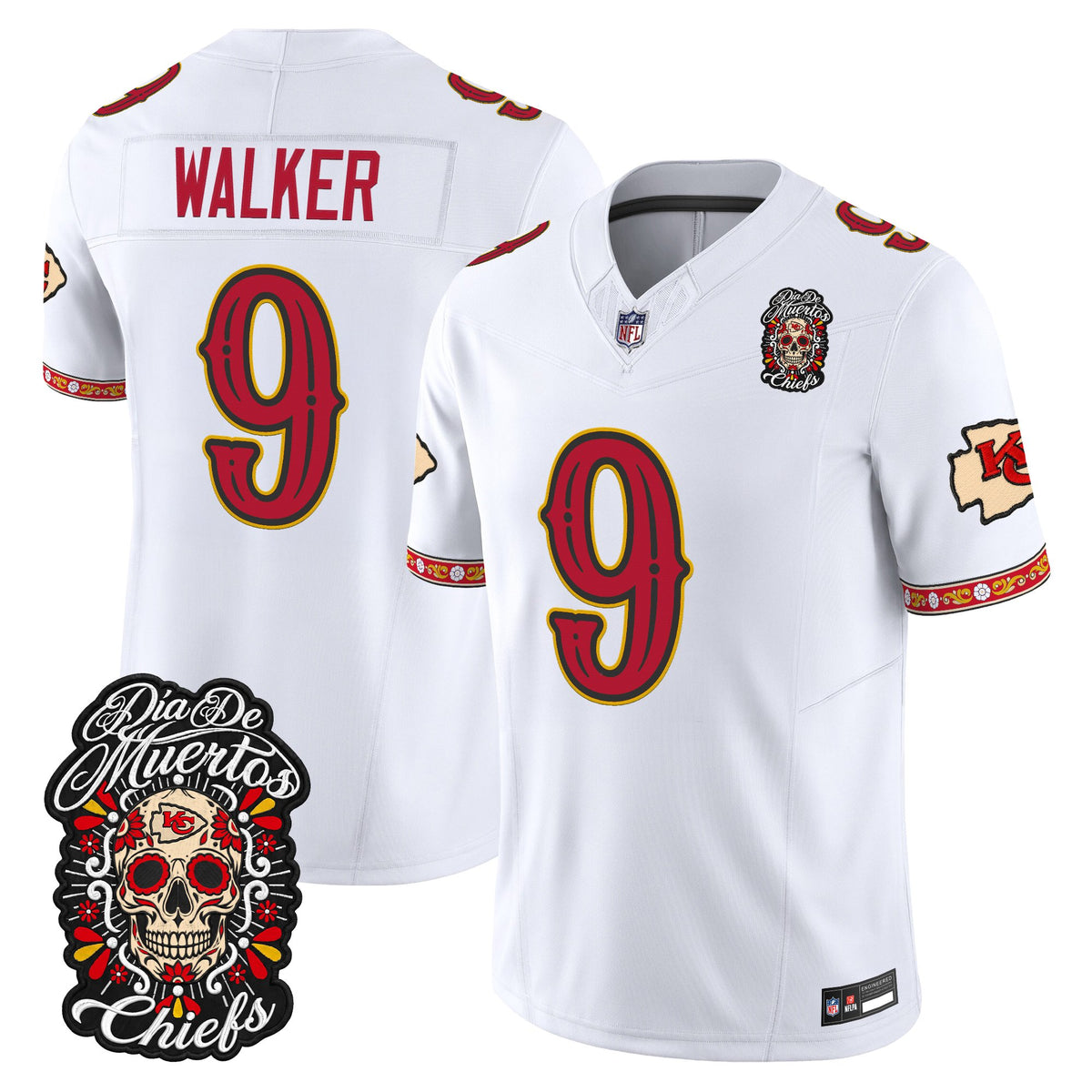 Kansas City Chiefs Día de los Muertos Vapor Limited Jersey - Stitched