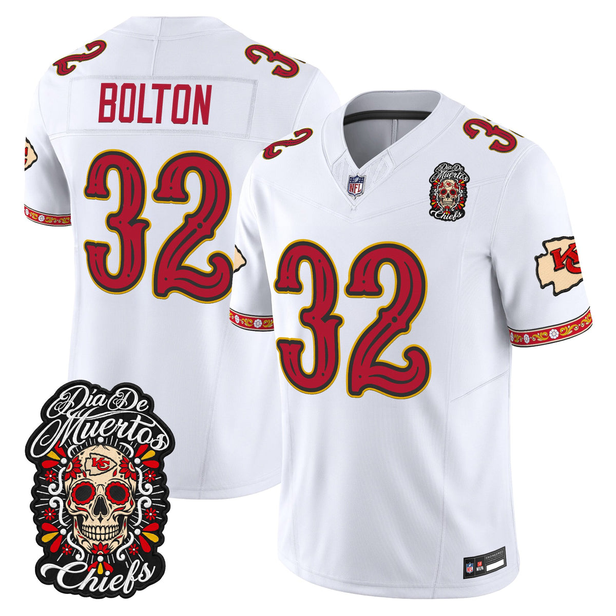 Kansas City Chiefs Día de los Muertos Vapor Limited Jersey - Stitched