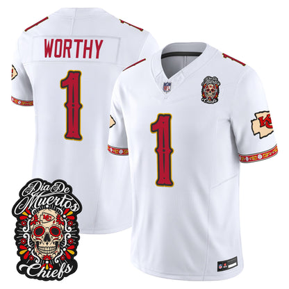 Kansas City Chiefs Día de los Muertos Vapor Limited Jersey - Stitched