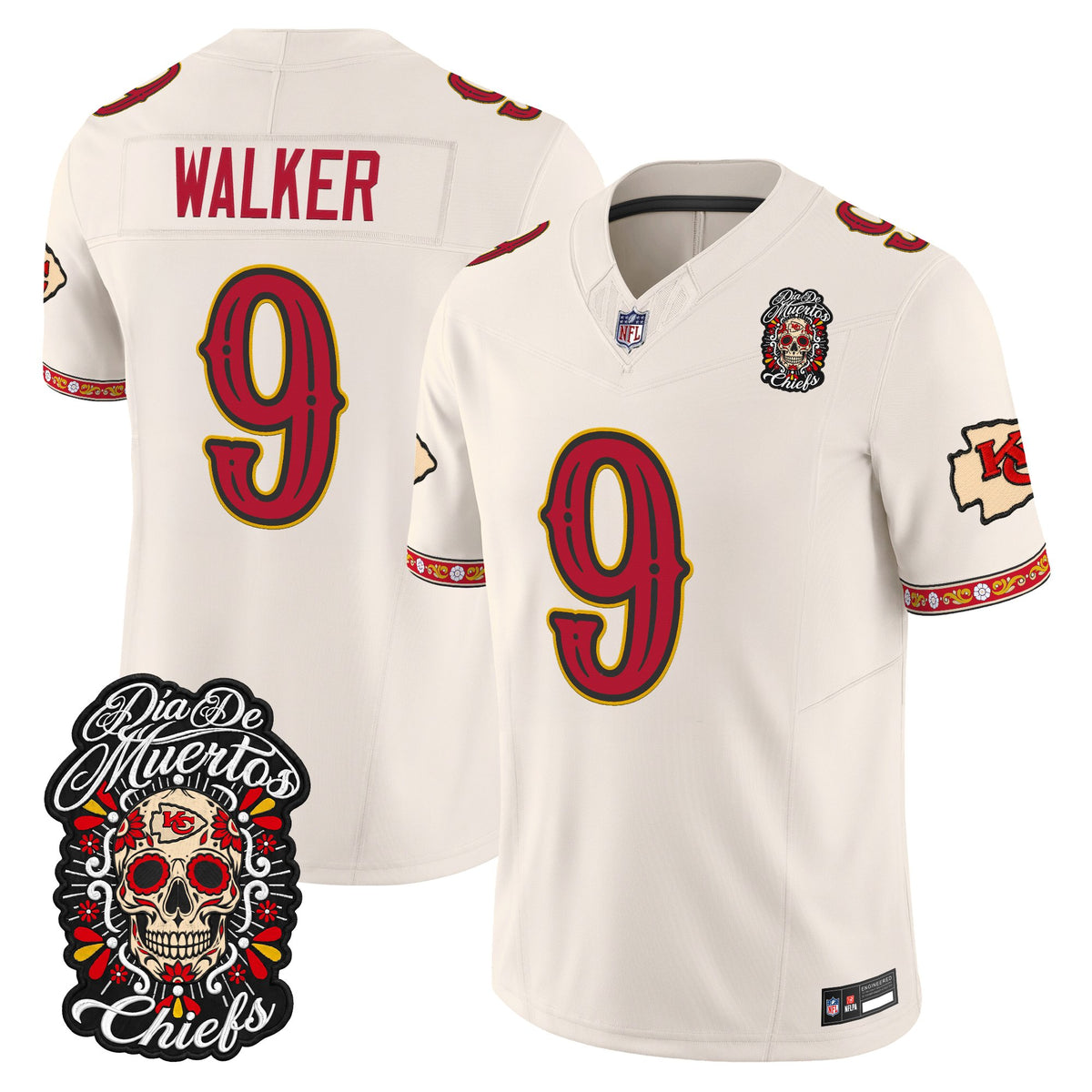 Kansas City Chiefs Día de los Muertos Vapor Limited Jersey - Stitched