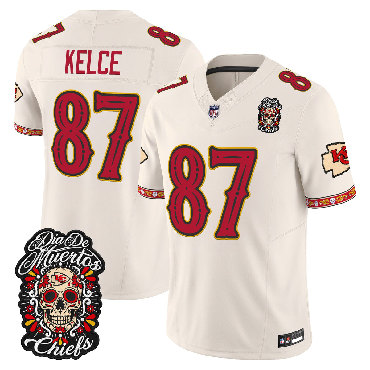 Kansas City Chiefs Día de los Muertos Vapor Limited Jersey - Stitched