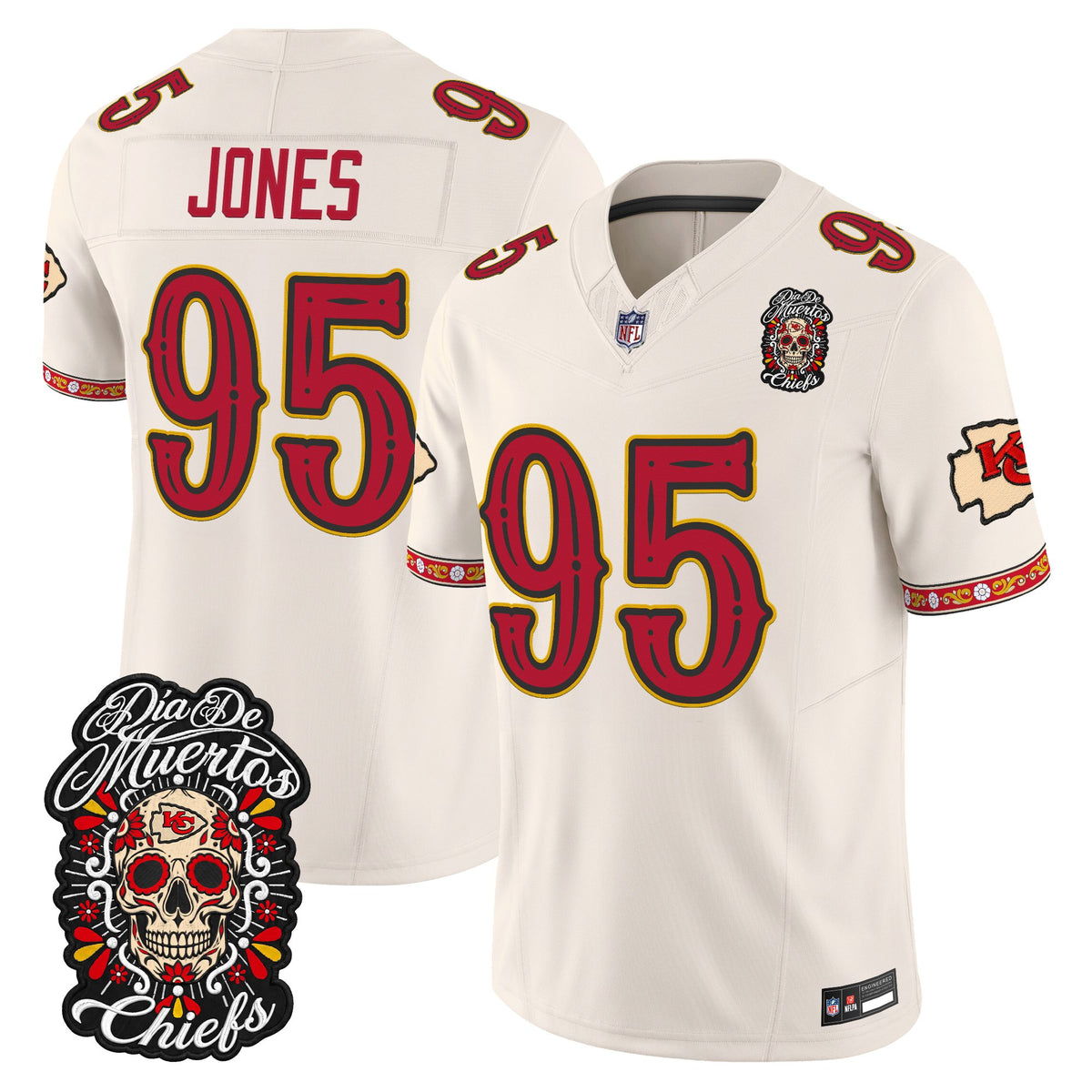 Kansas City Chiefs Día de los Muertos Vapor Limited Jersey - Stitched