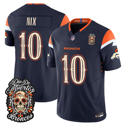 Denver Broncos Día de los Muertos Vapor Limited Jersey - Stitched