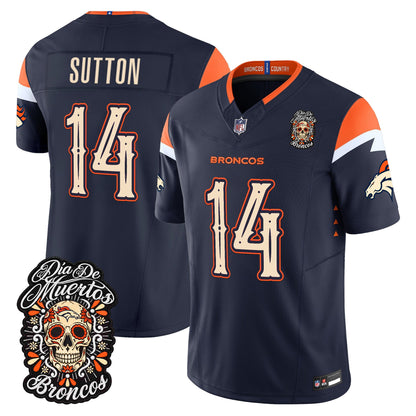 Denver Broncos Día de los Muertos Vapor Limited Jersey - Stitched