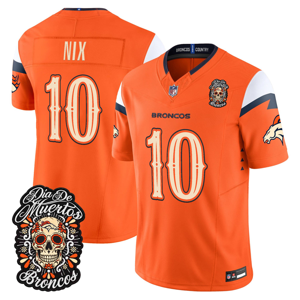 Denver Broncos Día de los Muertos Vapor Limited Jersey - Stitched