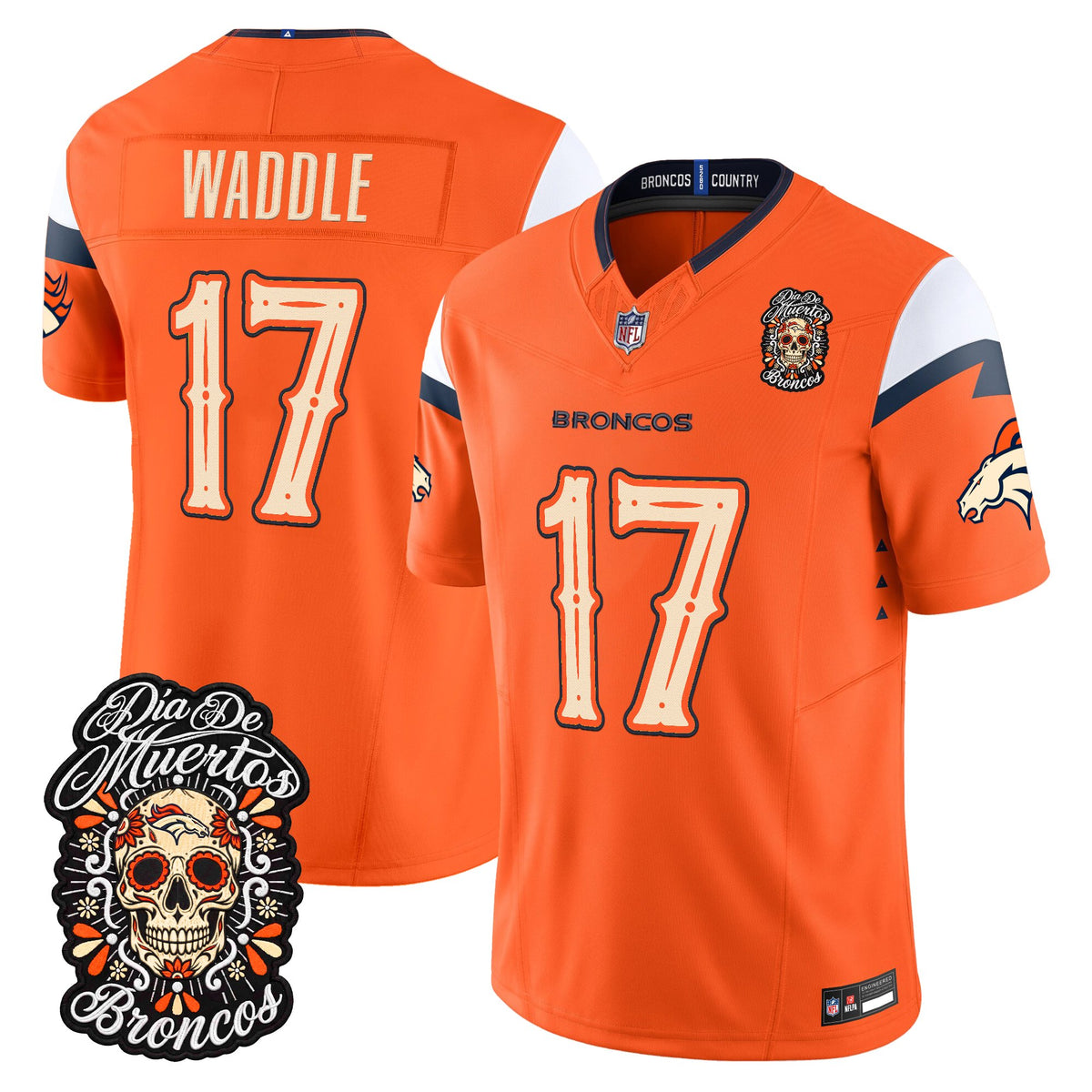 Denver Broncos Día de los Muertos Vapor Limited Jersey - Stitched