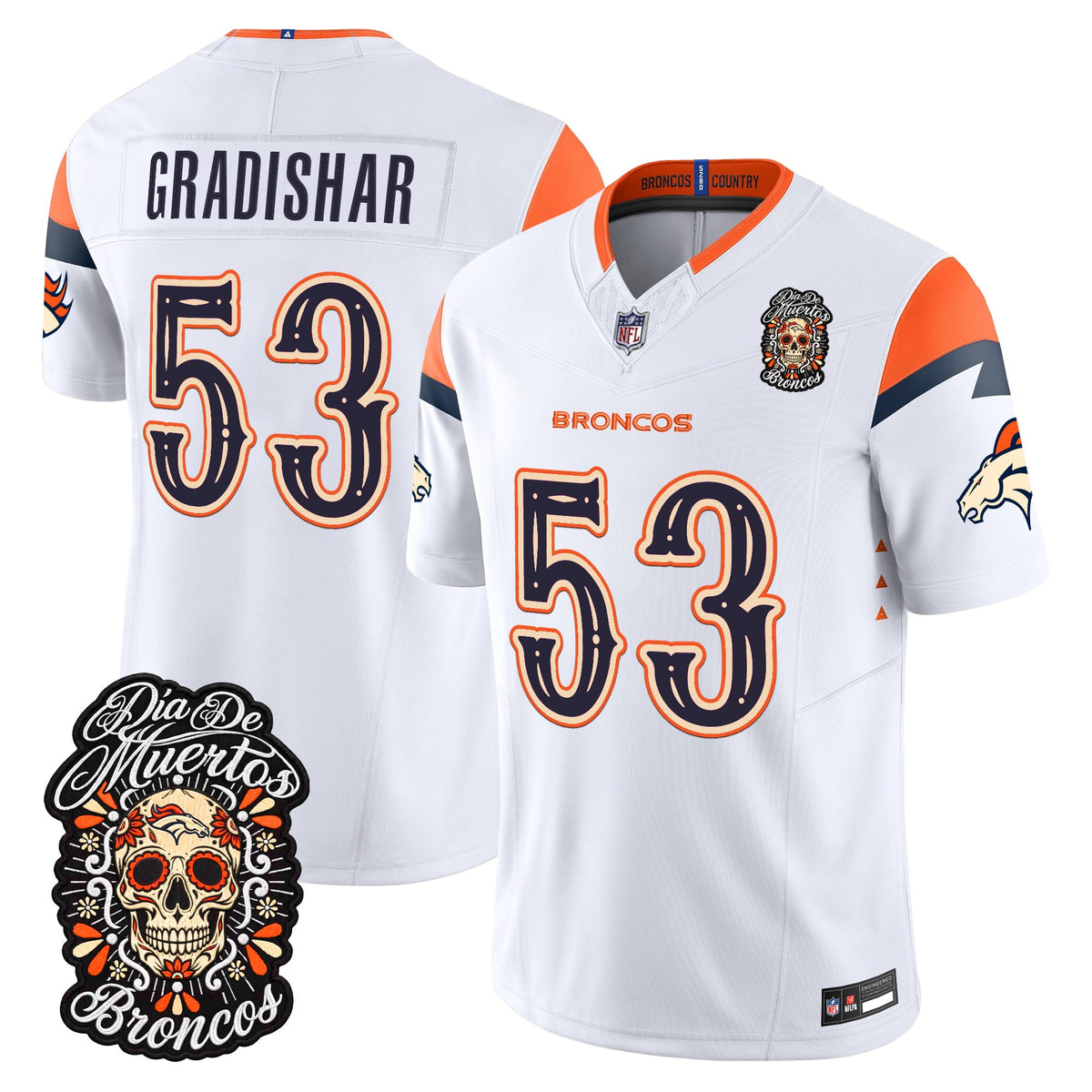 Denver Broncos Día de los Muertos Vapor Limited Jersey - Stitched