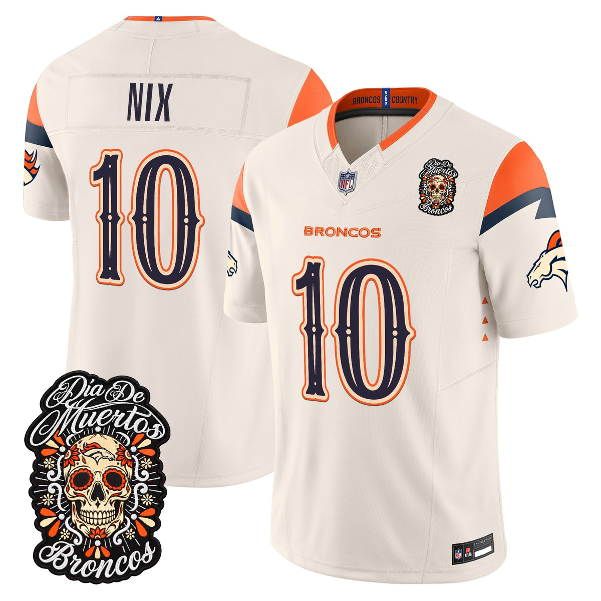 Denver Broncos Día de los Muertos Vapor Limited Jersey - Stitched