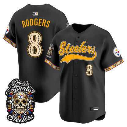 Men's Pittsburgh Steelers Día de los Muertos Vapor Limited Baseball Jersey - Stitched
