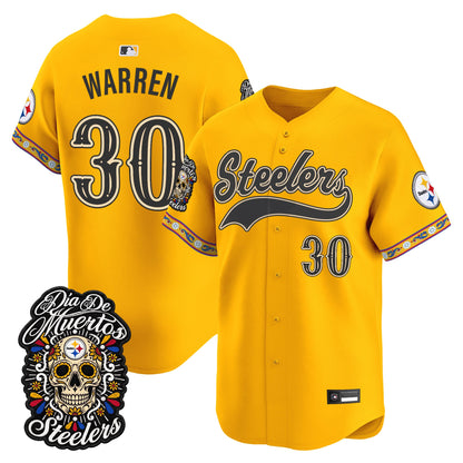 Men's Pittsburgh Steelers Día de los Muertos Vapor Limited Baseball Jersey - Stitched