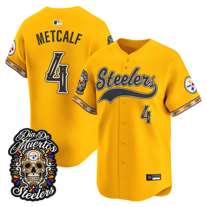 Men's Pittsburgh Steelers Día de los Muertos Vapor Limited Baseball Jersey - Stitched