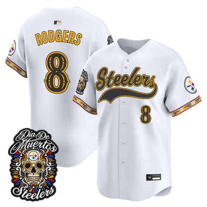 Men's Pittsburgh Steelers Día de los Muertos Vapor Limited Baseball Jersey - Stitched