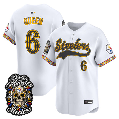Men's Pittsburgh Steelers Día de los Muertos Vapor Limited Baseball Jersey - Stitched