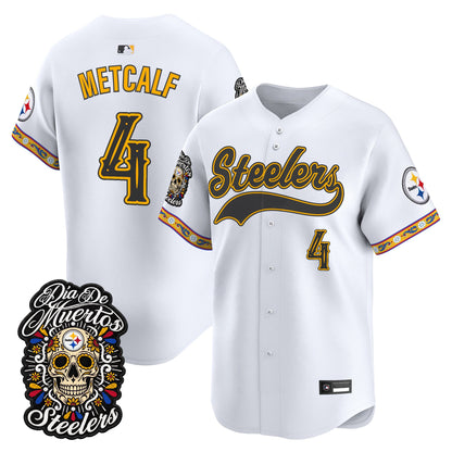 Men's Pittsburgh Steelers Día de los Muertos Vapor Limited Baseball Jersey - Stitched