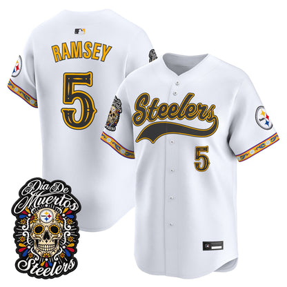 Men's Pittsburgh Steelers Día de los Muertos Vapor Limited Baseball Jersey - Stitched