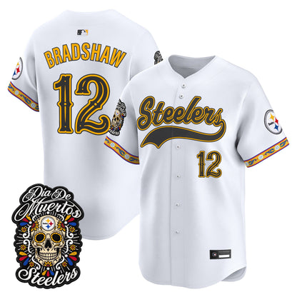 Men's Pittsburgh Steelers Día de los Muertos Vapor Limited Baseball Jersey - Stitched
