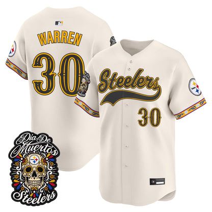 Men's Pittsburgh Steelers Día de los Muertos Vapor Limited Baseball Jersey - Stitched