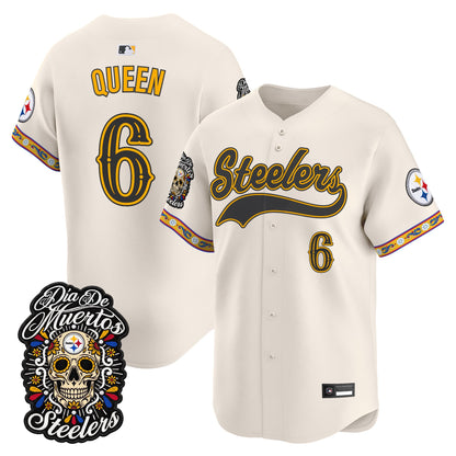 Men's Pittsburgh Steelers Día de los Muertos Vapor Limited Baseball Jersey - Stitched