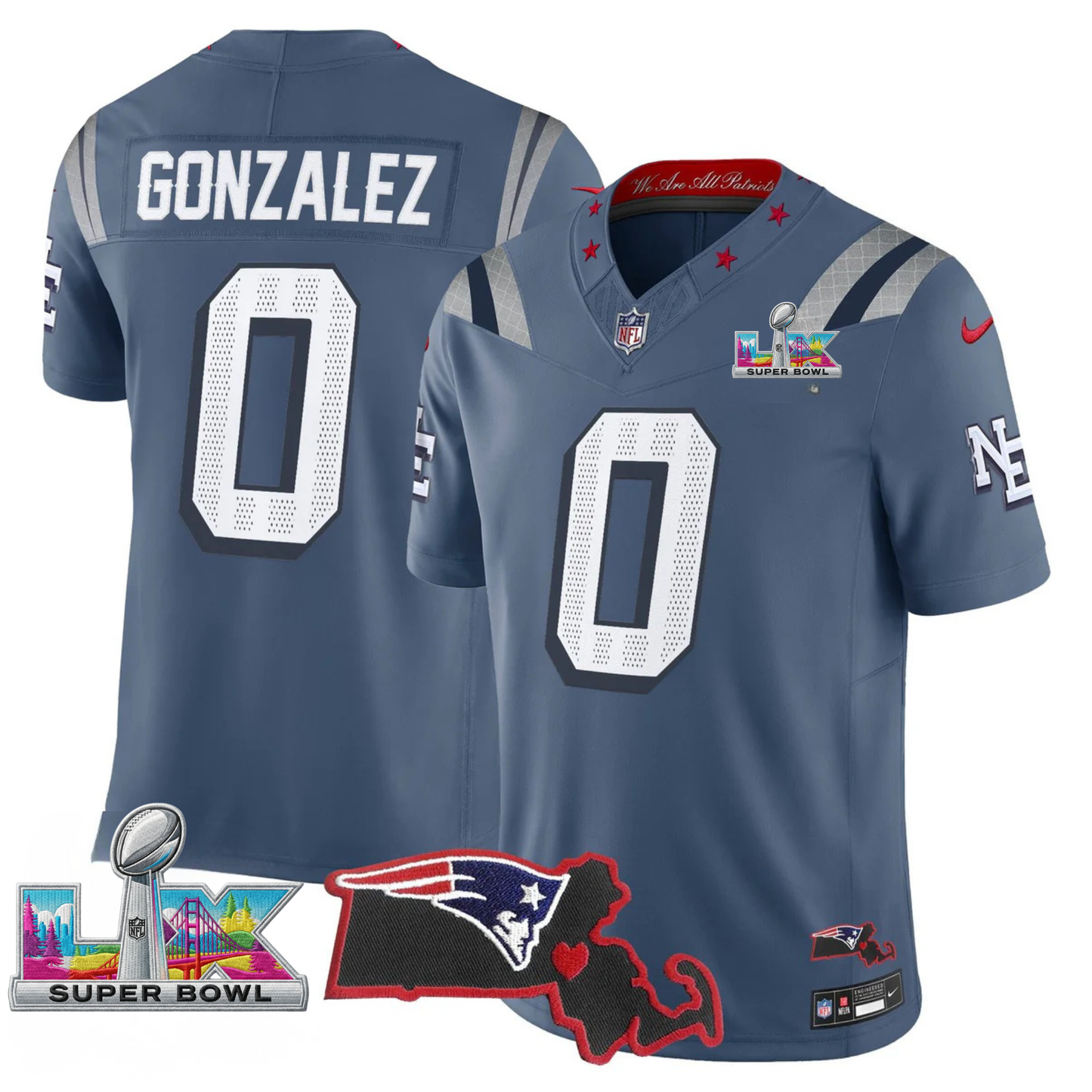 NE SB LX Game Patch Vapor Limited Jersey - All Stitched