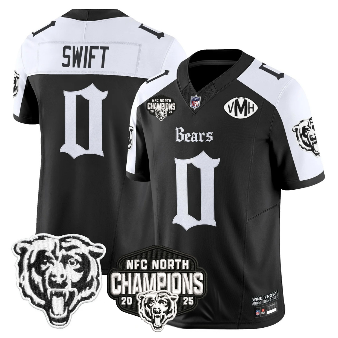 CHI 'Gothic Midway Legacy' NFC North Champions Patch Vapor Limited Jersey - All Stitched