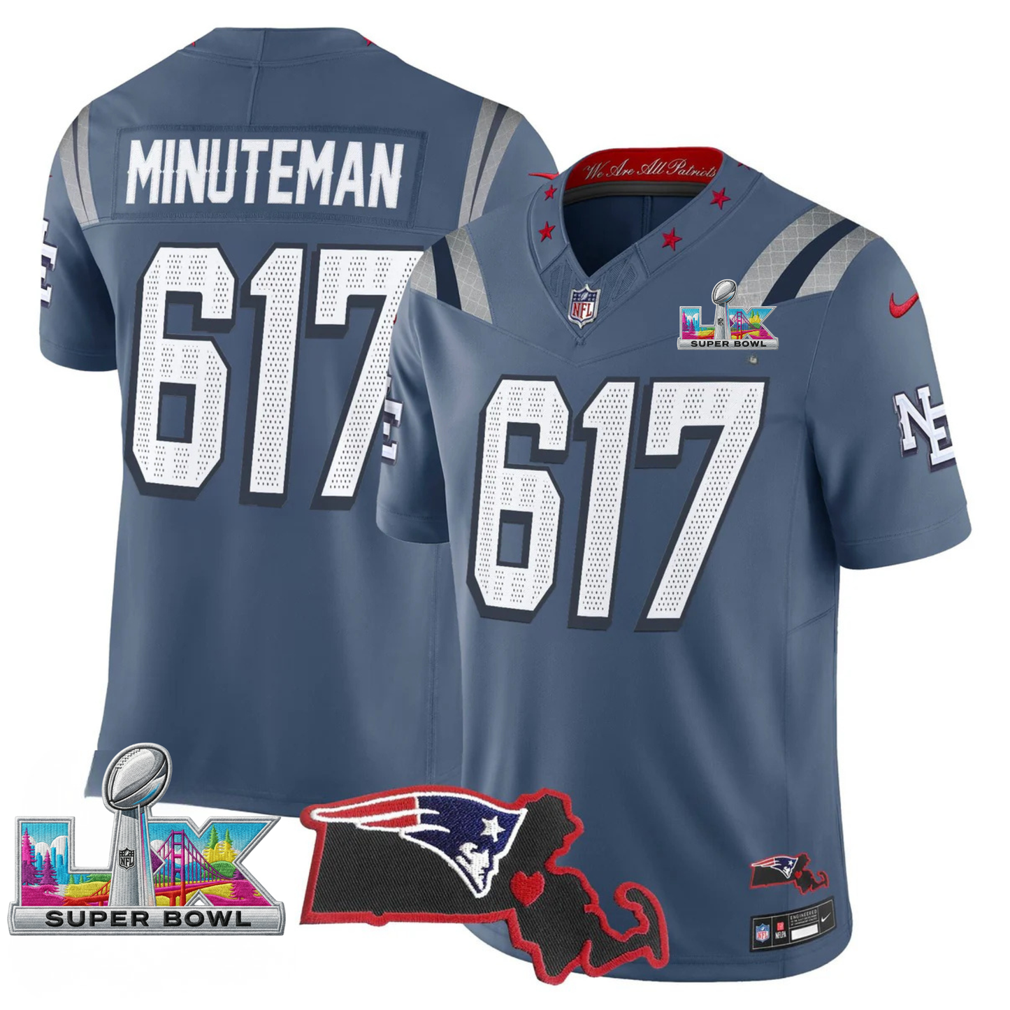 NE SB LX Game Patch Vapor Limited Jersey - All Stitched