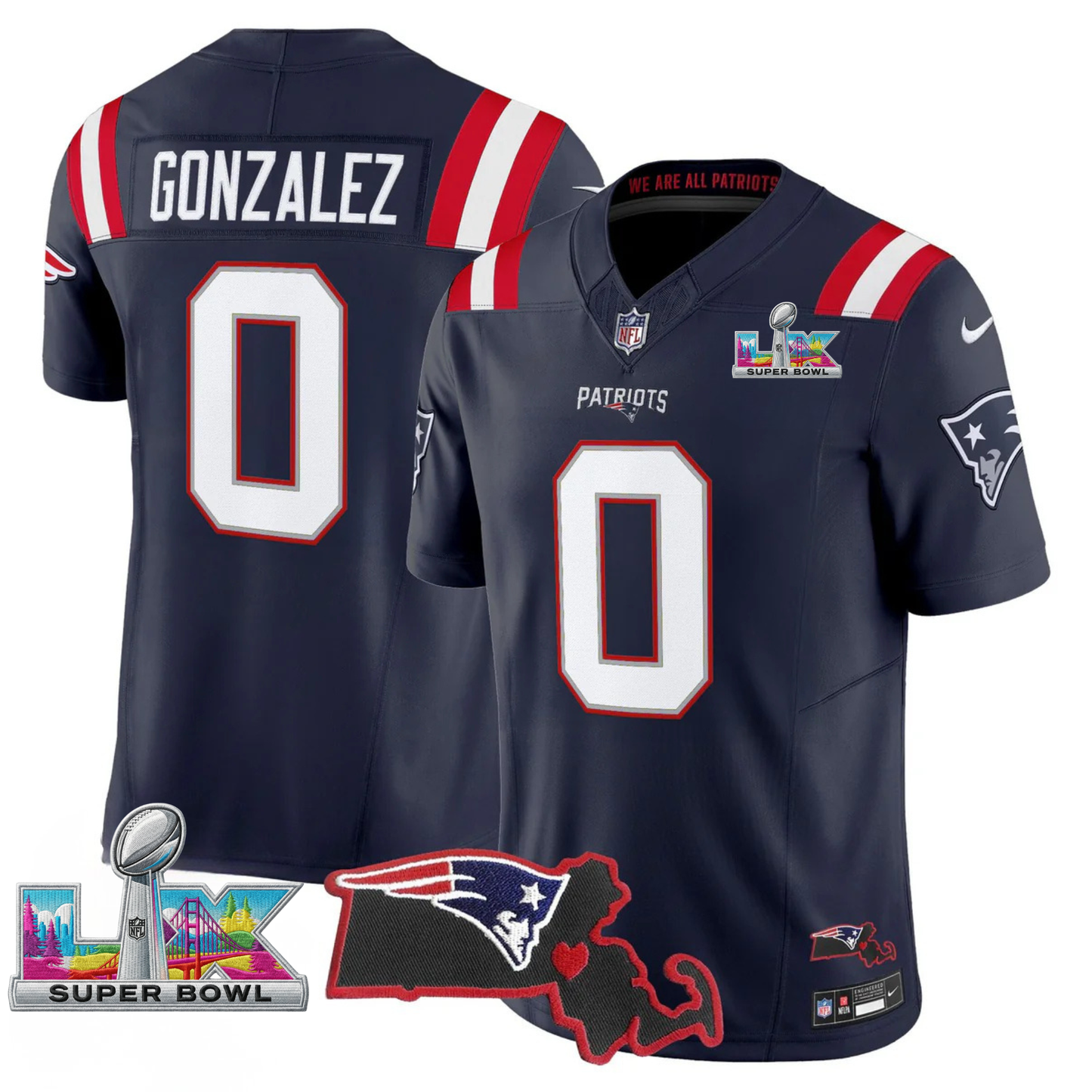 NE SB LX Game Patch Vapor Limited Jersey - All Stitched