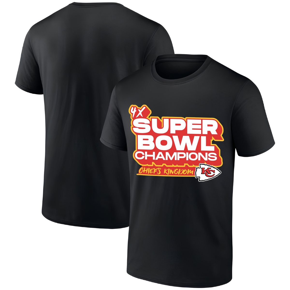 KC 4x Super Bowl Champions One Side T-Shirt - Printed