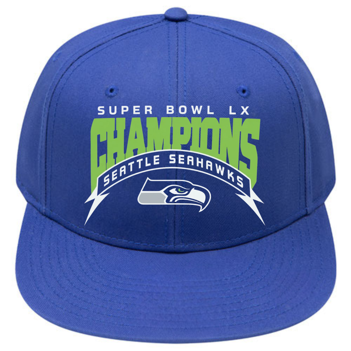 SEA Super Bowl LX Champions Snapback Cap - Printed