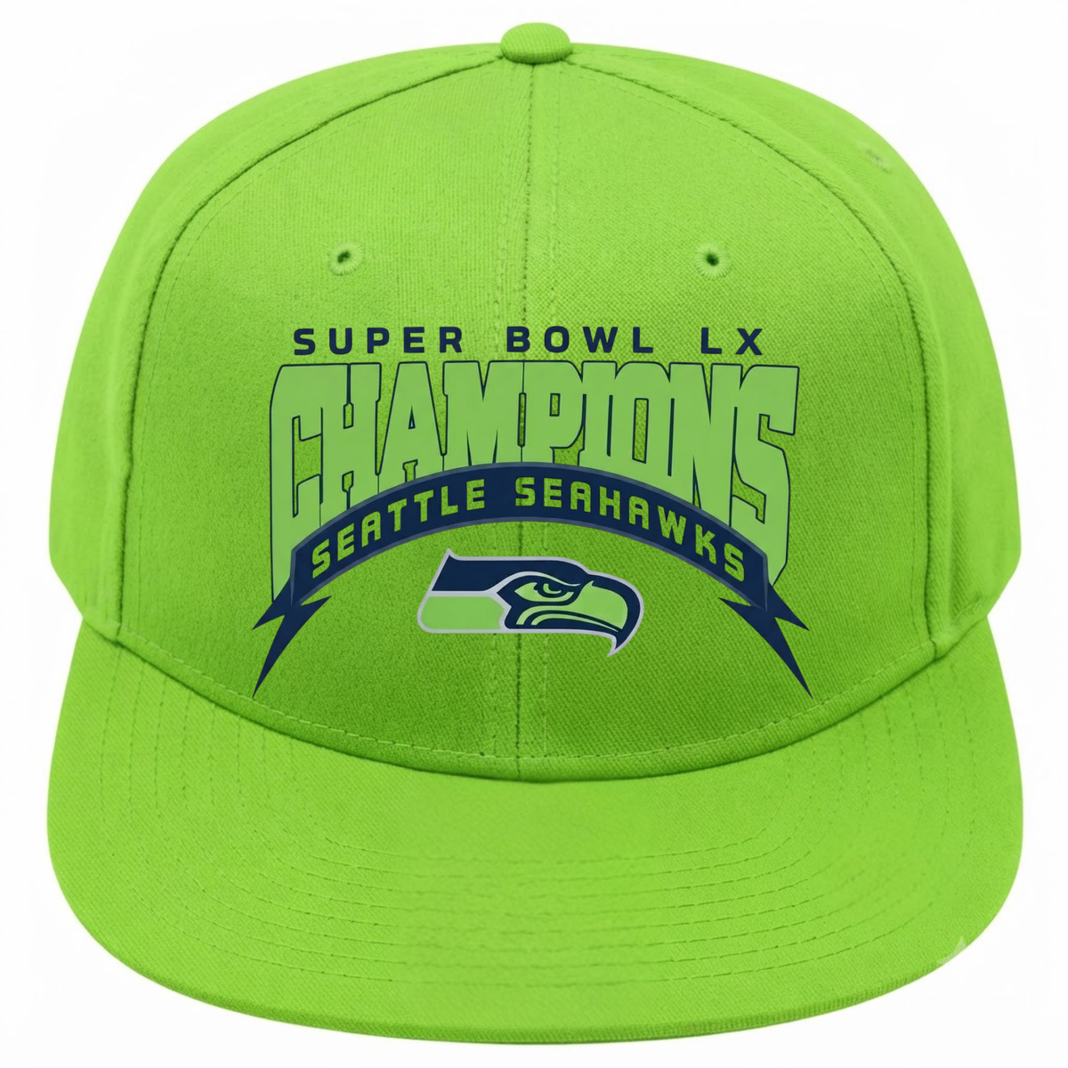 SEA Super Bowl LX Champions Snapback Cap - Printed