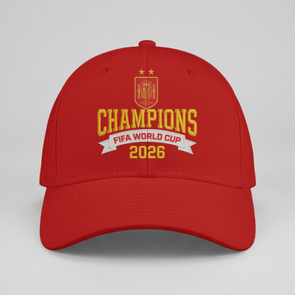 Spain 2026 Soccer Champion Baseball Embroidered Cap