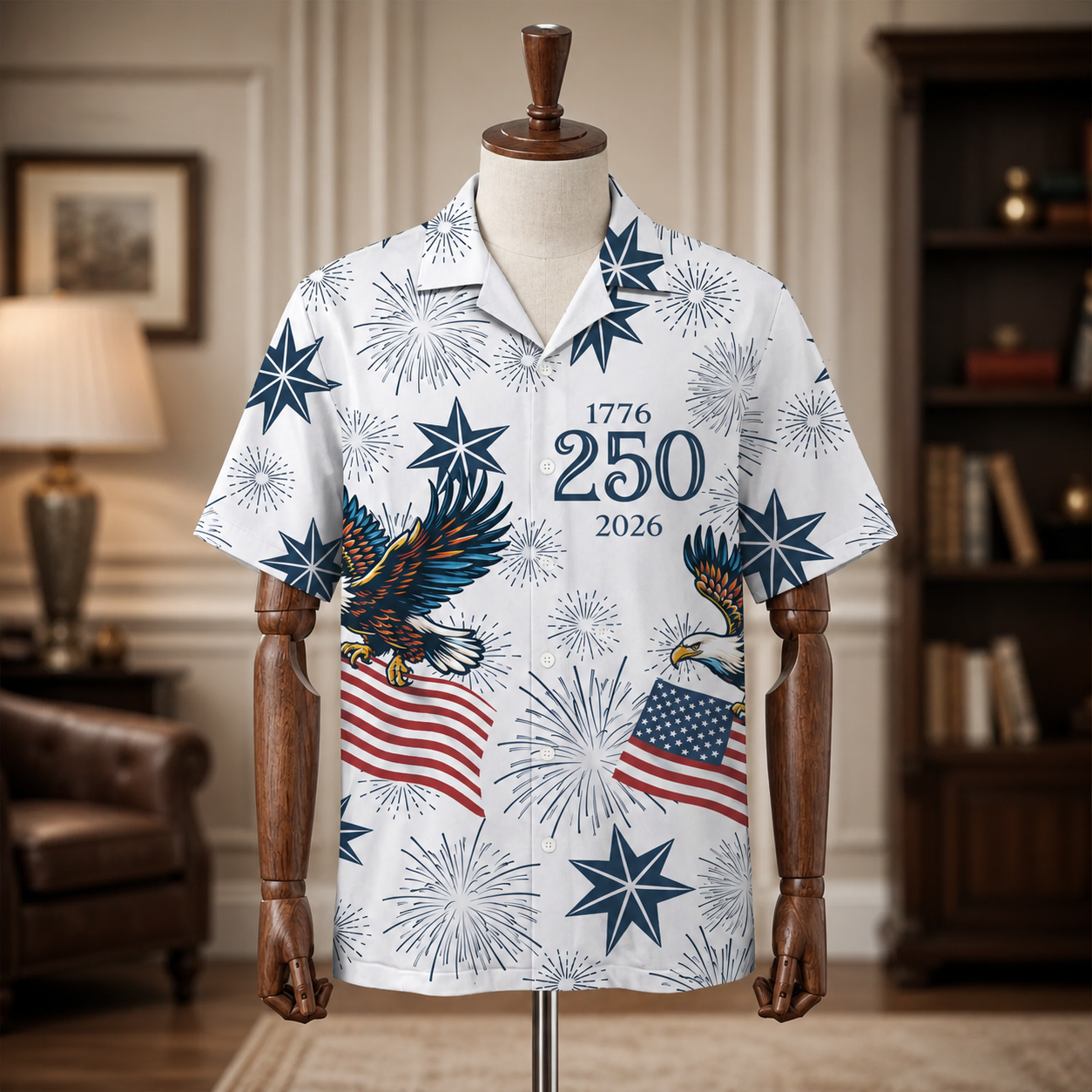 250 Years of Freedom 1776 - 2026 Eagle Patriotic Hawaiian Shirt