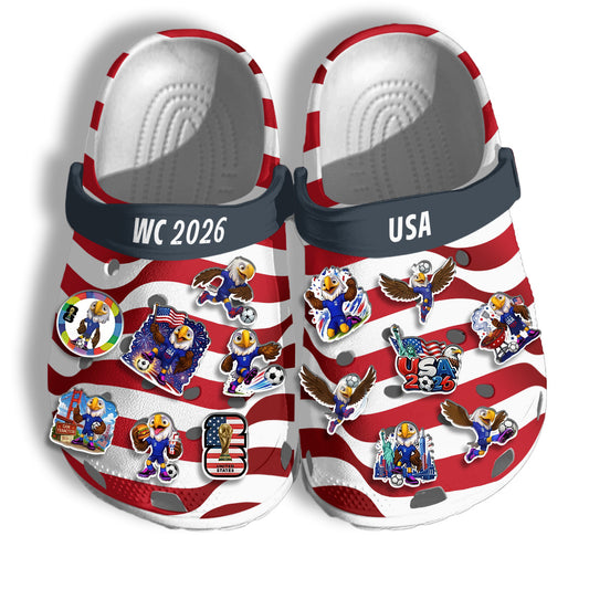 USMNT Clogs WC2026 Red White - Charms Gift Set